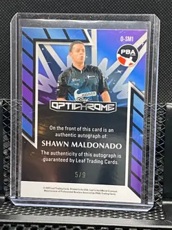 Shawn Maldonado 2025 Leaf Eclectic PBA - Optichrome / Auto - Red #5/9 - Image 2