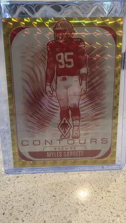 2025 Panini Phoenix - Contours Myles Garrett #8 /149 yellow pyramids - Image 1