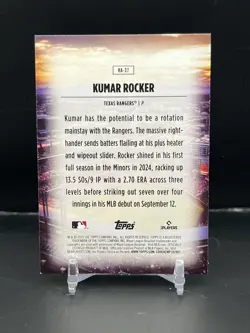 2025 Topps #HA-37 Kumar Rocker Home Field Advantage - Image 2