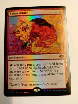 MTG Sneak Attack (139/521) Dominaria Remastered NM FOIL - Image 1