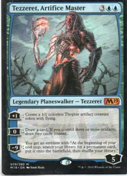 MTG: Core Set 2019: Tezzeret, Artifice Master: Lightly Played Condition - Image 1