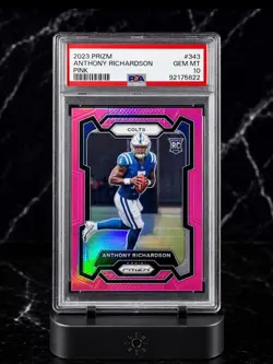2023 Panini Prizm Anthony Richardson Pink Rookie RC #343 PSA 10 Gem Mint Colts - Image 1