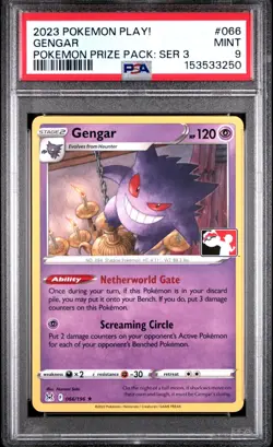 PSA 9 2023 Gengar 066 Play! Prize Pack Series 3 - Image 1