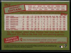 2020 Topps Update #CPC-7 Shohei Ohtani 1985 Topps Chrome Silver Pack - Image 2
