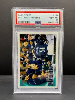 Seattle Mariners 2010 Topps #199 PSA 10 Gem Mint Ichiro Griffey - Image 2