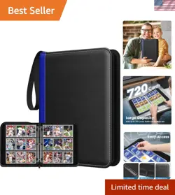 9-Pocket PU Leather Trading Card Binder - Protect & Display 720 Cards - Image 1