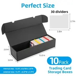 Trading Card Storage Box 10 Pack, 10 Color Dividers 15 Label Stickers 30 Divi... - Image 4
