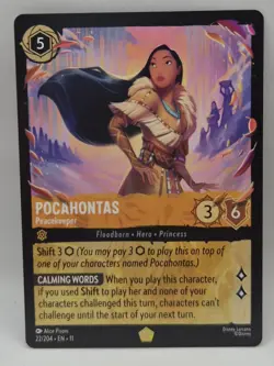 Disney Lorcana Winterspell Legendary non-foil Pocahontas 22/204 Peacekeeper - Image 1