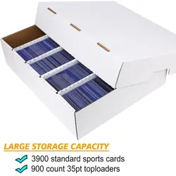 3Pack Trading Card Storage Box, 3900-Count Sports Card Boxes Card Sorting Tra... - Image 5