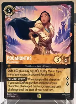 Disney Lorcana Winterspell Legendary non-foil Pocahontas 22/204 Peacekeeper - Image 1