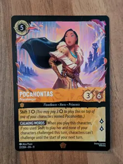 Disney Lorcana Winterspell Legendary non-foil Pocahontas 22/204 Peacekeeper - Image 1