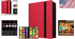 9-Pocket Trading Card Binder - Waterproof & Secure Deep Red Design - Image 2