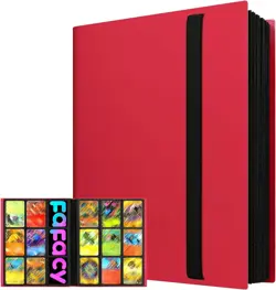 9-Pocket Trading Card Binder - Waterproof & Secure Deep Red Design - Image 3