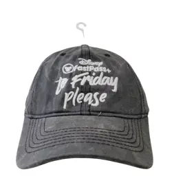 NWOT Authentic Disney Parks FastPass+ "To Friday Please" Gray Adjustable Cap - Image 1