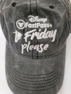 NWOT Authentic Disney Parks FastPass+ "To Friday Please" Gray Adjustable Cap - Image 5