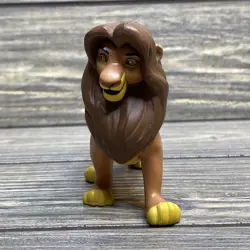 Disney Lion King Guard Adult Simba Brown Yellow Lion Plastic Figure - Image 2