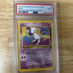 2000 Pokemon Black Star Promo Mew #8 Pokemon League PSA 9 Mint WOTC - Image 1