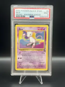 PSA 9 Mew #8 Black Star Promo Pokemon League 2000 Promo Pokemon League - Image 1