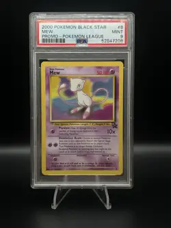 PSA 9 Mew #8 Black Star Promo Pokemon League 2000 Promo Pokemon League - Image 2