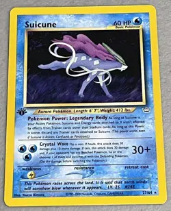 Vintage Suicune 1st Edition Neo Revelation Pokemon Card 27/64 Non-Holo TCG - Image 1
