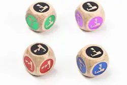TOYGER Wooden Coin Dice Set - 4 Pieces for TCG Card Games Coin Toss F/S w/Track# - Image 1