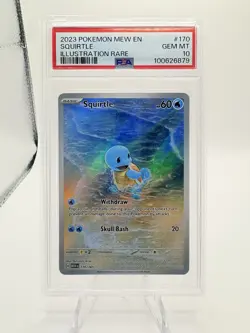Squirtle 170/165 Sv: Scarlet & Violet 151 Illustration Rare Holo PSA 10 English - Image 1