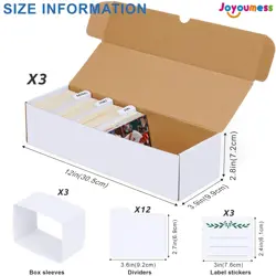 Trading Card Storage Box with Dividers, Cardboard card Organizer Box for Base... - Image 5