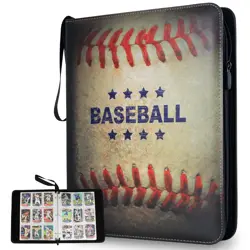 Baseball Card Binder 900 Pockets, 50 Pages, 3 Ring Trading Zipper Binder w/St... - Image 1