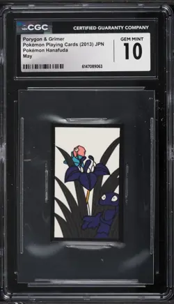 2013 Pokemon Japanese Playing Cards Hanafuda May Porygon & Grimer CGC 10 - Image 1