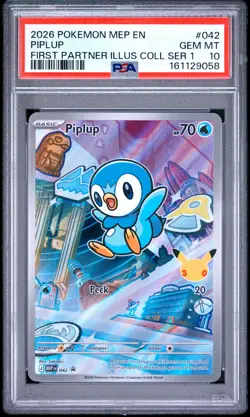 2026 POKEMON MEP EN-ME BLACK STAR PROMO #042 PIPLUP PSA 10 - Image 1
