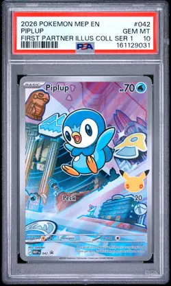 2026 POKEMON MEP EN-ME BLACK STAR PROMO #042 PIPLUP PSA 10 - Image 1