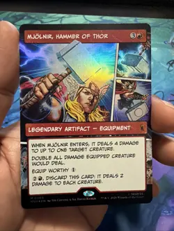 Mjolnir, Hammer of Thor (Borderless) (0303) Marvel Super Heroes Foil - Image 1