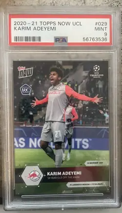 2020 TOPPS NOW UEFA KARIM ADEYEMI #29 ROOKIE CARD PSA 9 RC CHAMPIONS LEAGUE UCL - Image 1