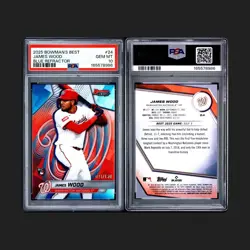 2025 Bowman's Best James Wood RC PSA 10 Blue Refractor /150 Rookie #24 Nationals - Image 3