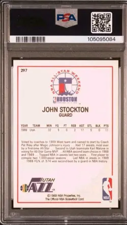 🔥🏀1989 HOOPS ALL-STAR #297 JOHN STOCKTON HOF PSA 10🏀🔥 - Image 2