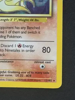 Ninetales Holo 12/102 – Base Set Unlimited – WOTC – Pokemon TCG - Image 5