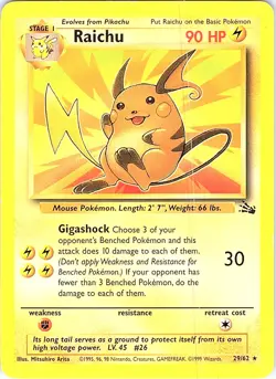 Raichu (29) Unlimited Rare Fossil 29/62 LP - Image 1