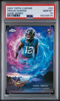 2025 Topps Chrome NFL Travis Hunter Rookie GAME GENIES! PSA 10 -POP 5! JAGS 🏈🔥 - Image 1