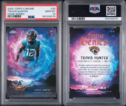 2025 Topps Chrome NFL Travis Hunter Rookie GAME GENIES! PSA 10 -POP 5! JAGS 🏈🔥 - Image 3