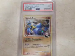 2009 POKEMON PLATINUM RISING RIVALS #8 LUCARIO GL-HOLO PSA 9 Mint - Image 1