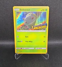 Bulbasaur Detective Pikachu Stamped SM198 Holo Sun & Moon Promo Pokemon NM - Image 1