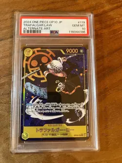 One Piece Card PSA10 Trafalgar Law OP10-119 Parallel SEC Royal Bloodline - Image 1