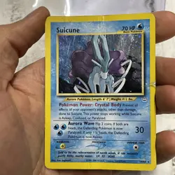 Suicune Neo Revelation Holo Rare Pokemon Card 14/64 WOTC Unlimited HP Damaged - Image 1
