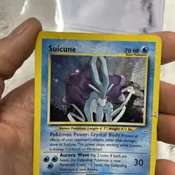 Suicune Neo Revelation Holo Rare Pokemon Card 14/64 WOTC Unlimited HP Damaged - Image 2