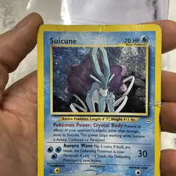 Suicune Neo Revelation Holo Rare Pokemon Card 14/64 WOTC Unlimited HP Damaged - Image 3