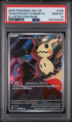 Pokemon TCG Team Rocket's Mimikyu 238/217 IR Holo PSA 10 Ascended Heroes - Image 1