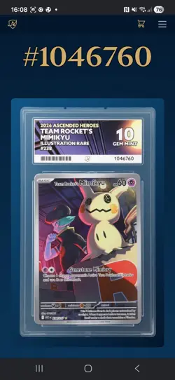 Pokemon TCG Ascended Heroes Team Rocket's Mimikyu 238/217 IR Ace 10 - Image 2
