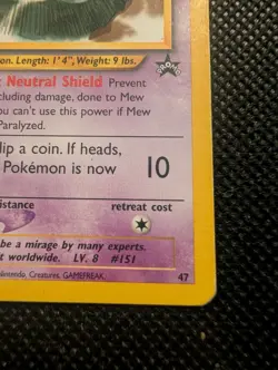 Pokemon TCG Mew Black Star Promo 47 Lilypad WOTC 2000 Vintage Card - Image 4