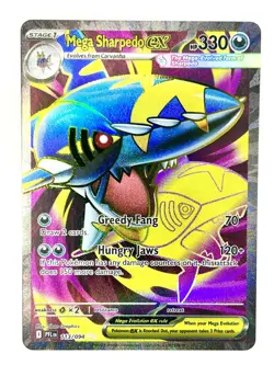 Mega Sharpedo ex 113/094 Ultra Rare Phantasmal Flames Pokemon Holo Near Mint - Image 1