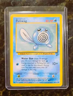 Vintage Poliwag Pokemon Card - 1999 Base Set - LV.13 - Near Mint - Classic Water - Image 1